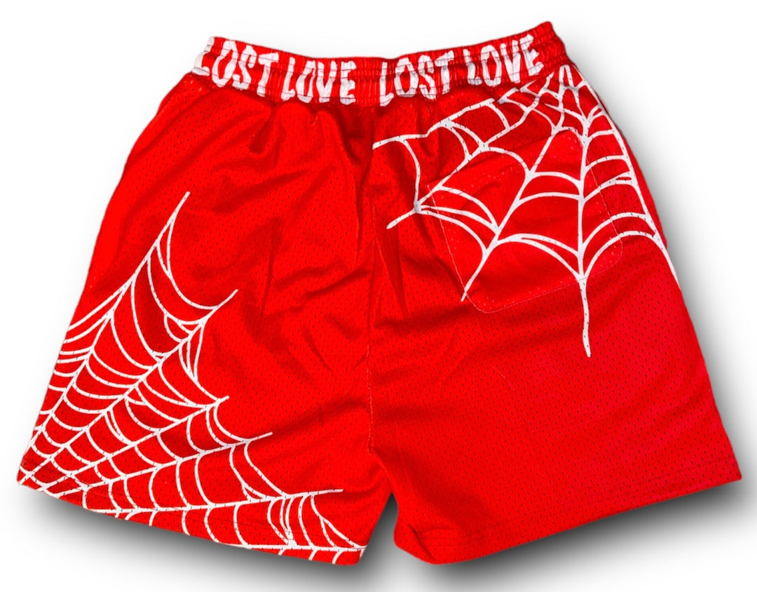 Away From Society Red Lost Love Mesh Short