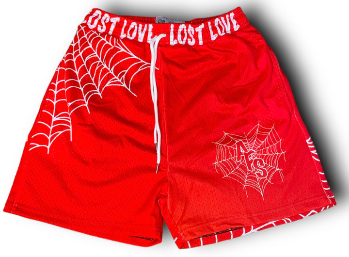 Away From Society Red Lost Love Mesh Short